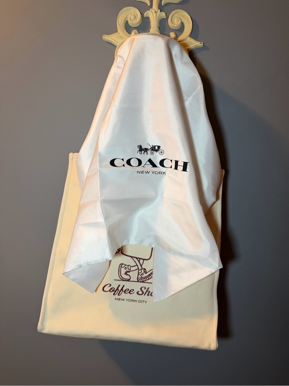 Coach Cream Canvas 'Coffee Shop' Tote with Burgundy Accents - Picture 7 of 7